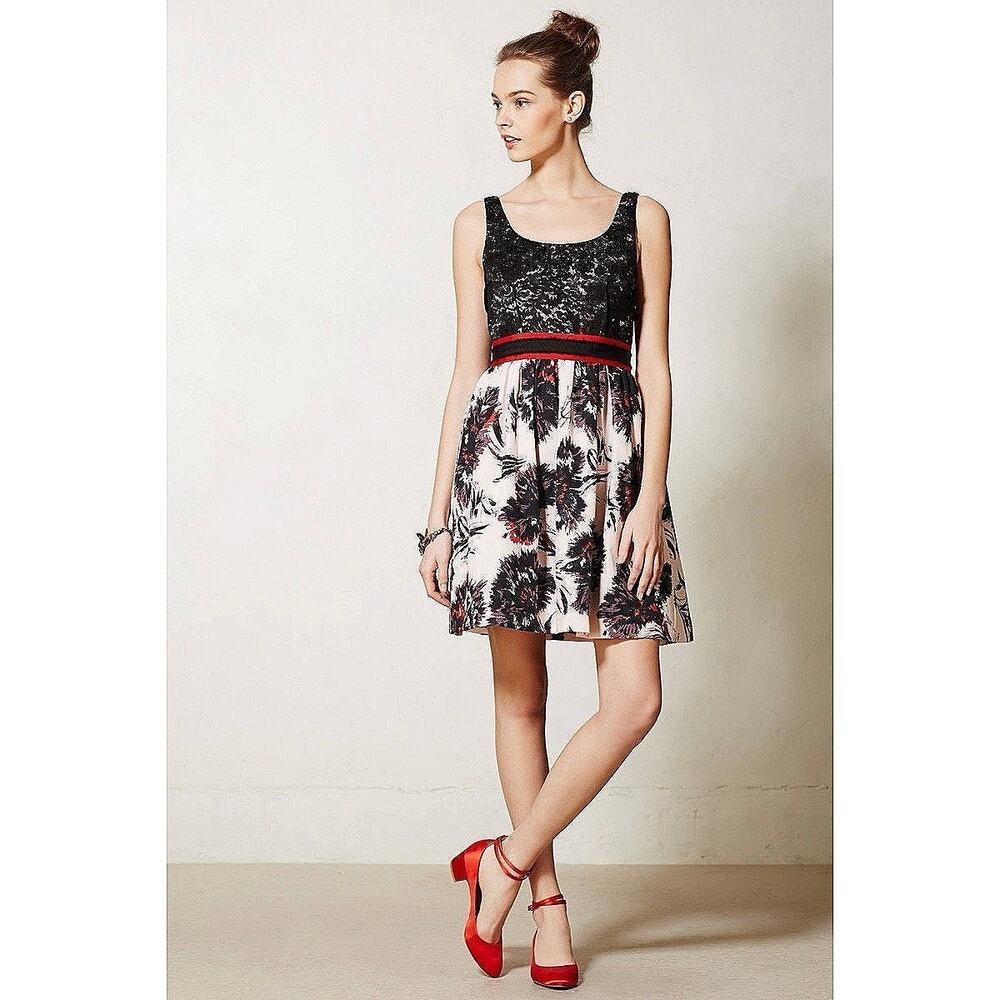 Anthropologie Peter Som x Made in Kind Brushstroke Blossoms Sleeveless Dress